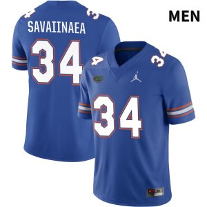 Men's Florida Gators #34 Andrew Savaiinaea NCAA Jordan Brand Royal NIL 2022 Authentic Stitched College Football Jersey LIS5462HY